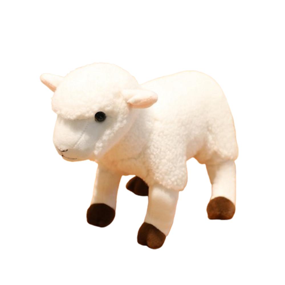 Stuffed Animal Simulation Sheep Plush Doll Simulation Sheep Plush Keychain  Kids Gifts 18cm белый