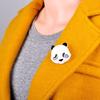 Black Eyes Panda Shape Lovely Brooches Texture Acrylic Pin Jewelry For Girls Children Hat Scarf Corsage Pins