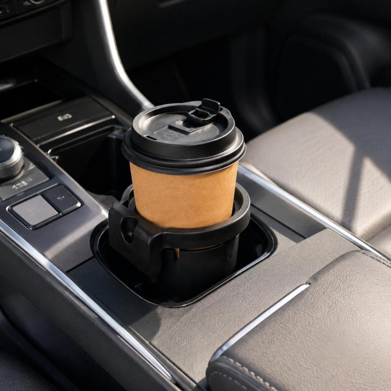 Embedded Center Console Cup Holder Replacement for 2005-2019 with Cylindrical Black Cup Well, Visible Mounting Section, and References 96975-EA000 and
