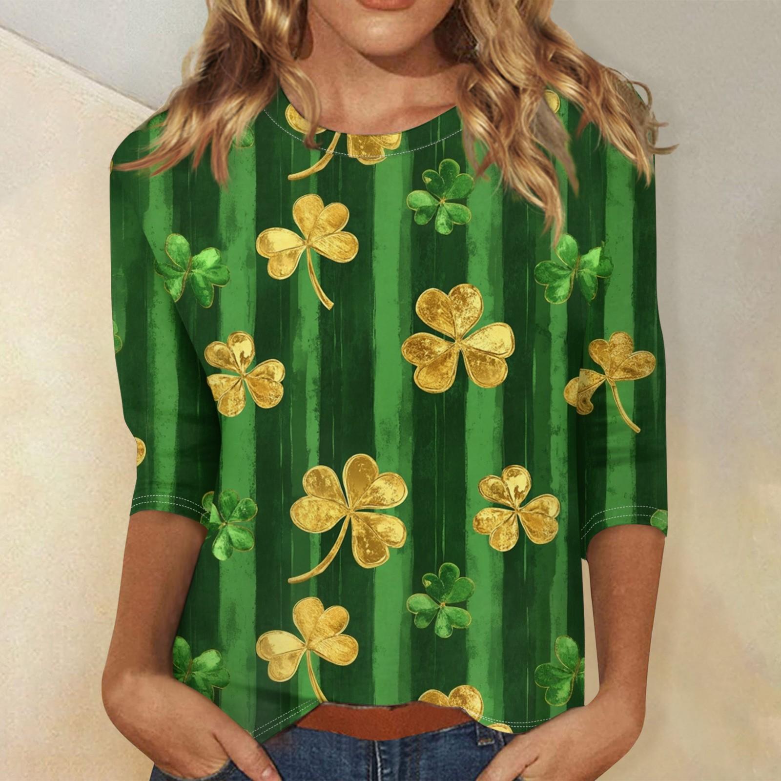 

Женская модная повседневная свободная футболка с круглым вырезом и рукавами 3/4 с принтом, женский топ XXXL