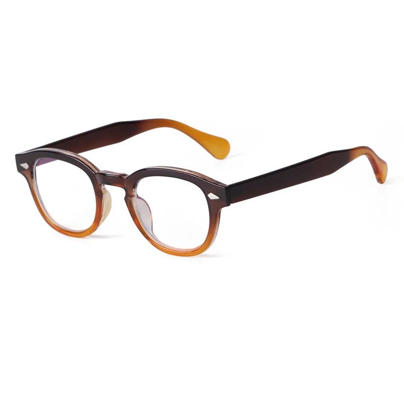 Vintage Rivet Tortoise Small Round Blue Light Glasses Men Women Classic Clip on Sunglasses PS22713