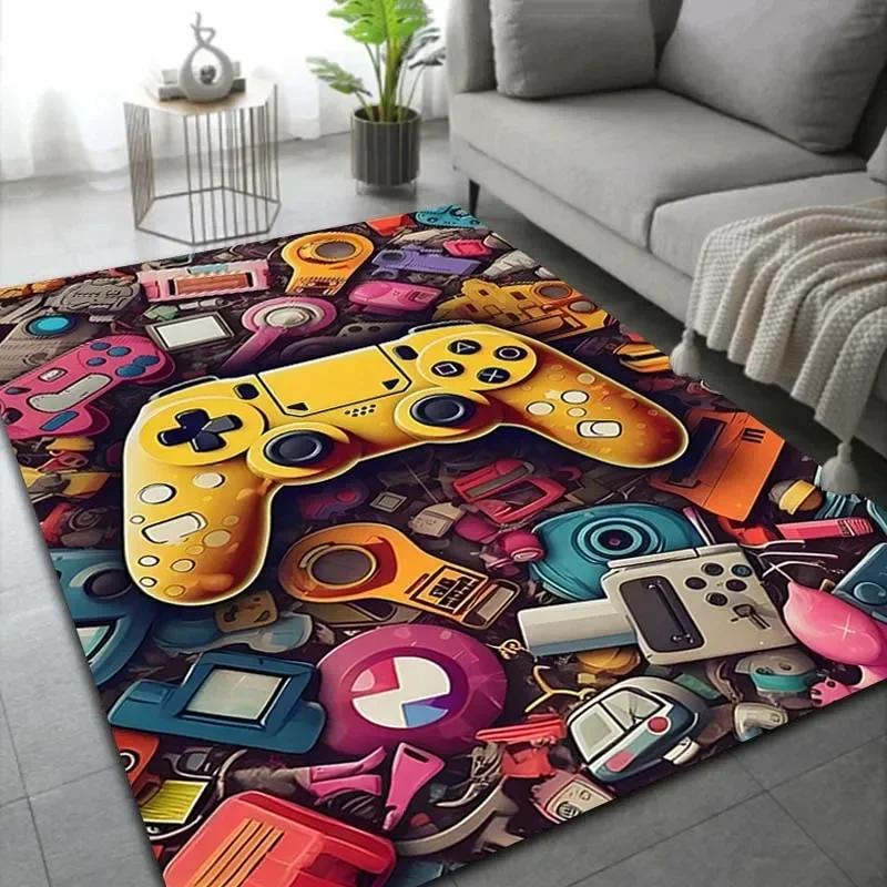 Gamer Rug Children's Room Carpet Cool Game Controller Doormat Home Living Room Bedroom Floor Mat Teens Dorm Hippie Style Mat