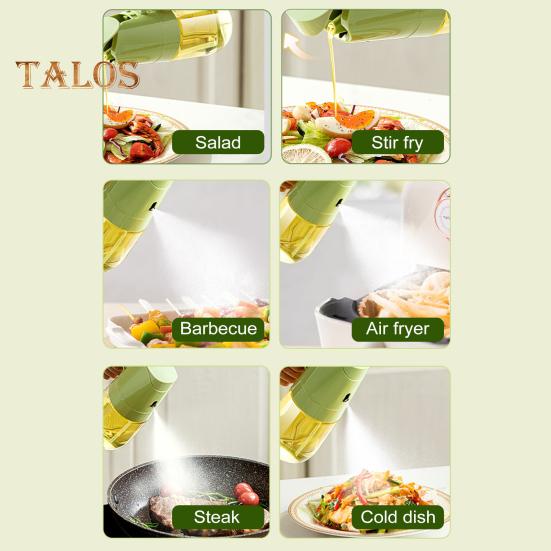 Pulverizator de ulei pentru gătit 2 în 1, dozator și pulverizator de ulei 300/500ml, sticlă de sticlă, duză anti-picurare, instrument de bucătărie ușor de curățat pentru sosuri de ulei și oțet