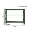 3-Tier Military Green Storage Rack with Wheels