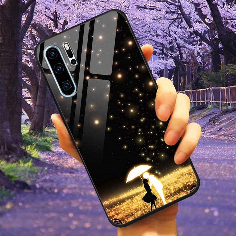 Phone Cover For Huawei P30 Pro Lite Case Tempered Glass Space Wolf Lion Funda for HUAWEI P30 Lite Luxury Cases P30Pro P 30 Cat