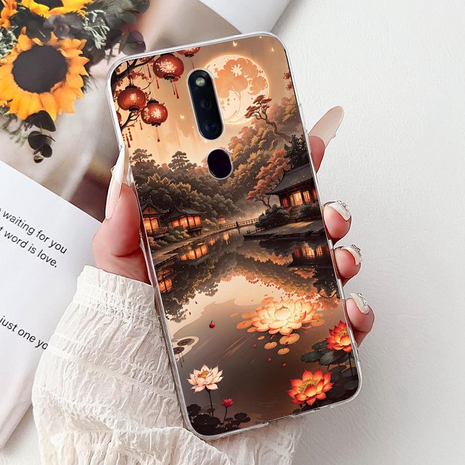 For Oppo F11 Case CPH1913 CPH1911 Colorful Flowers Painted Cover Soft Silicone Phone Case For Oppo F11 Pro F 11 OppoF11 Pro Bags