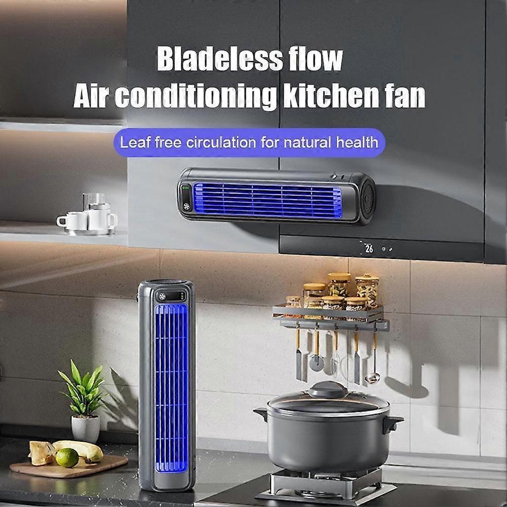 Wall Mounted Bladeless Cooling Fan 3 Speeds with Remote for Kitchen Home Office