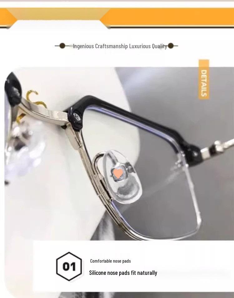 Great White Shark Anti-Blue Light Reading Glasses for Middle-Aged and Elderly - High-Definition Fashion 2024 Model with Free Shipping