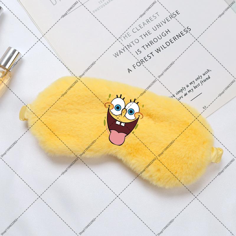 Cute Cartoon Square Character Sleep Eye Mask Soft Travel Home Eyeshade For Relaxation Couple Gift Party Favor