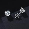 Classic Six-Prong Moissanite Stud Earrings in 925 Sterling Silver for Men and Women - High-End European and American Style