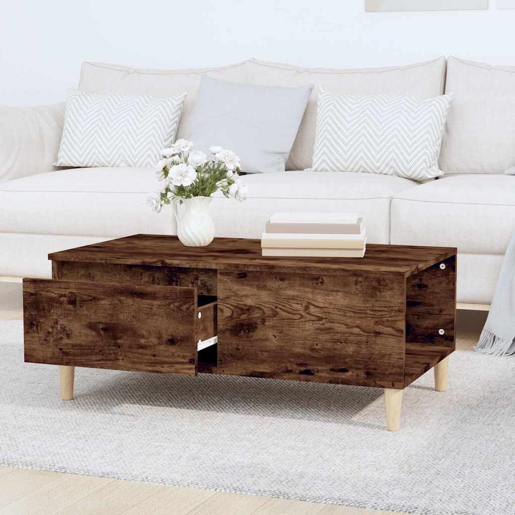 Coffee Table Smoked Oak 90x50x36.5 cm Engineered Wood