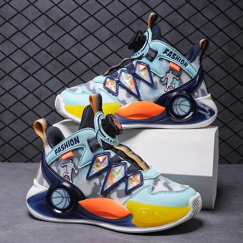 Children's Basketball Shoes High-top Non-slip Field Training Sports Shoes Breathable Outdoor Sports Kids Sneakers