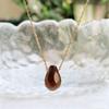 1pc Natural Stone Necklaces for Women Girls Cute Small Water Drop Pendant Stainless Steel Chain Choker Necklace Minimalist