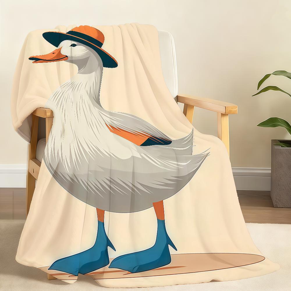 Cute duck goose animals Blanket For Soft Throw Blanket for Picnic Bed Sofa Home Bedroom Cozy Warm Comfortable