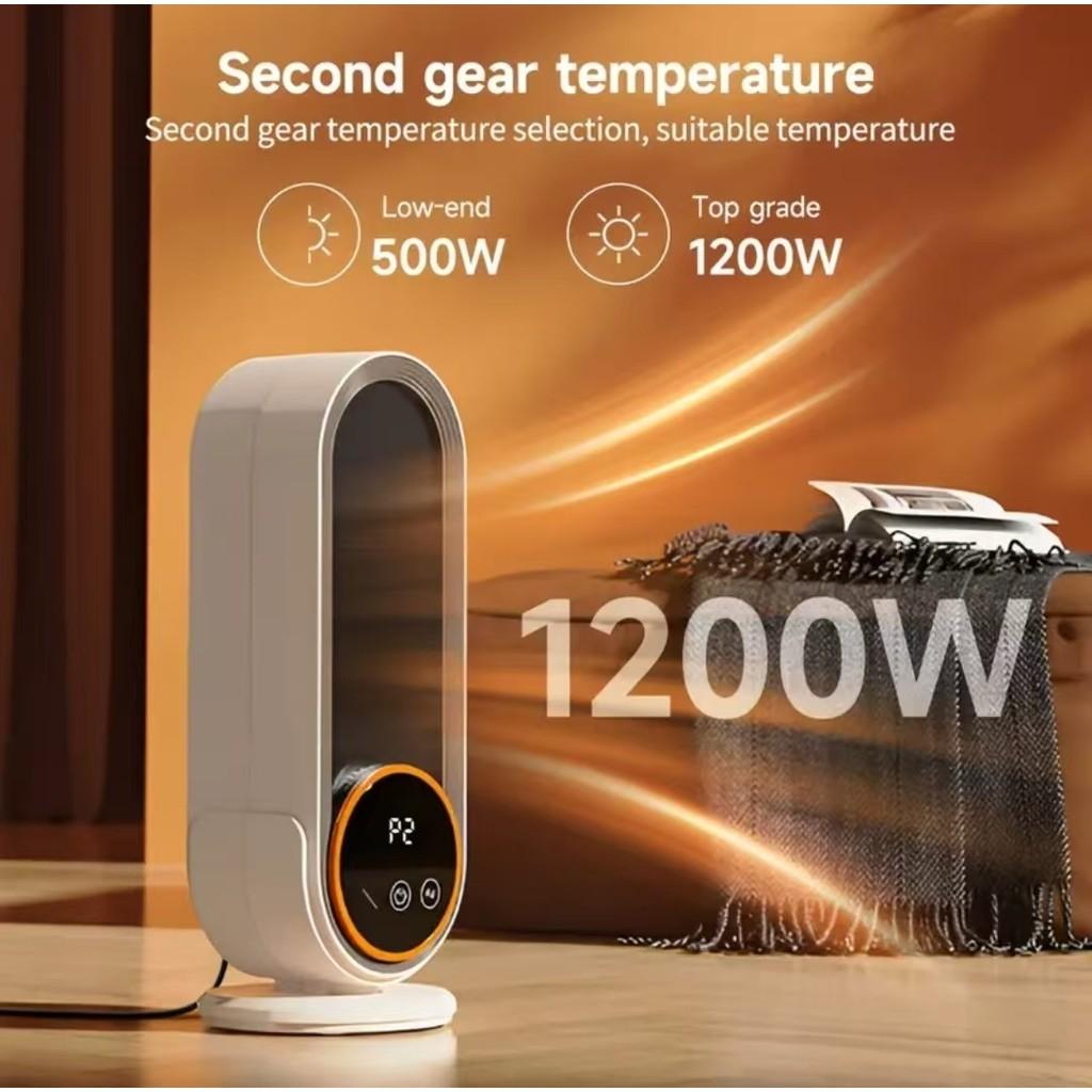 1200W High Power Portable Electric Heater Touch Screen Timing Electric Warmer Household Remote Control  Heating Fan
