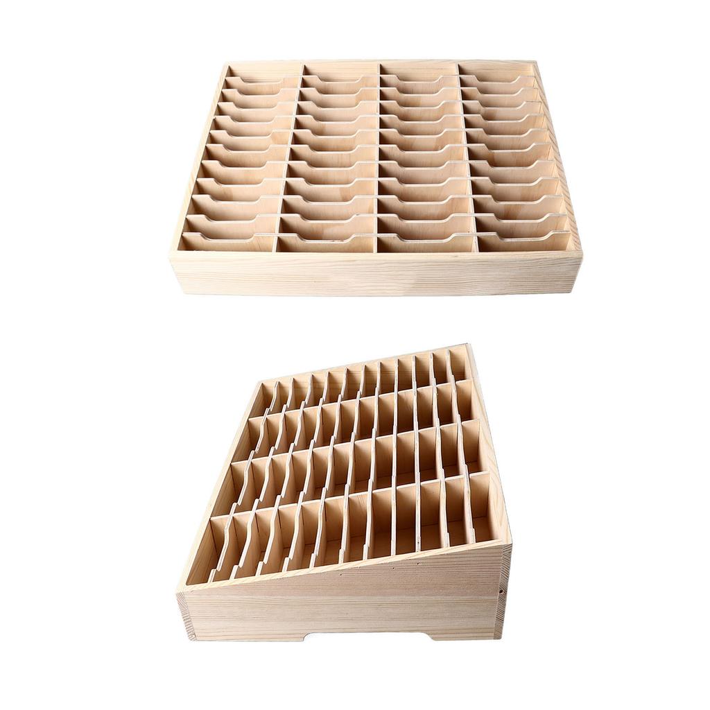 Handybox Aufbewahrungskoffer 48 Fächer Tischplatte Holzhalter für Zuhause Klassenzimmer