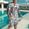 3D Printing Oversized Trend T-shirt Novelty Suit Harajuku Leisure Mature Short Sleeve Set Mature Large Size Loose Menswear