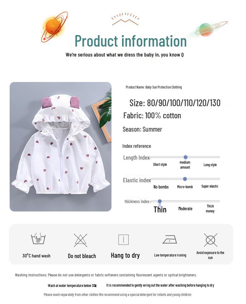 Girls' Lightweight Sun Protection Jacket: New Spring & Autumn Style
