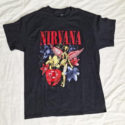 NIRVANA T-shirt Grunge Rock IN UTERO Tee Unisex Large NEW