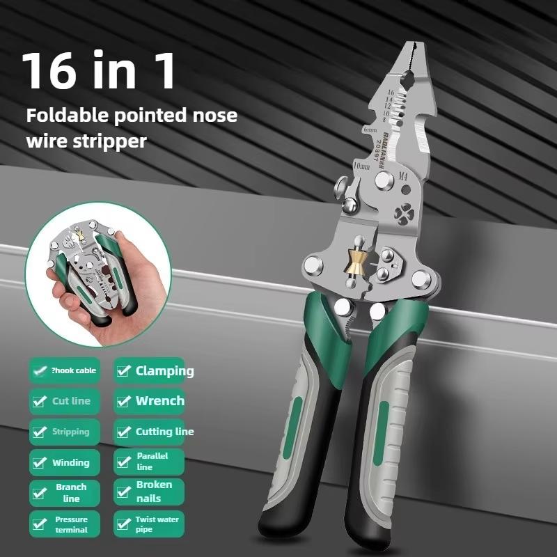 

Multi Functional Foldable Electrician Specific Wire Cutting Pliers, Wiring and Pulling Pliers, Wire Splitting and Pressing Plier