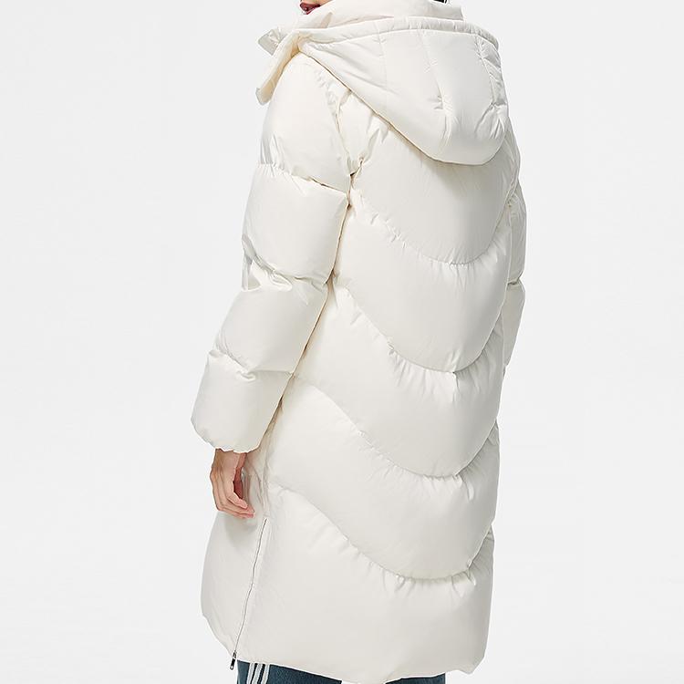 Li Ning Sports Lifestyle Series Off-Season Stock Pure Color Hooded Warm Long Down Jacket Women Outerwear AYMT116-1