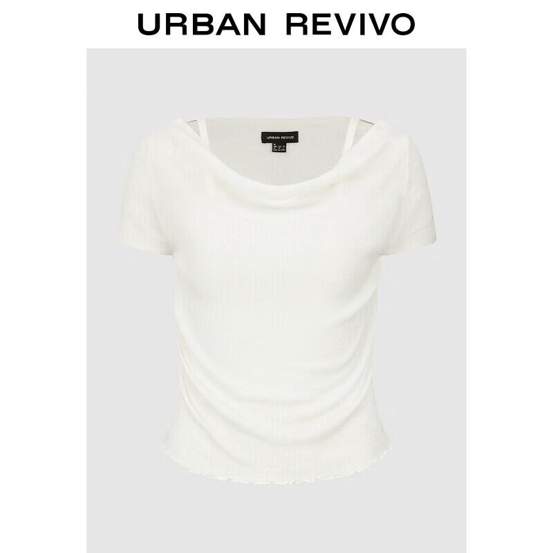 UR2026 Women s Faux Two-piece Knit Top L