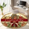 Cute Christmas Day Gift Bell Santa Claus Snowman Christmas Tree round rug Home Soft Decorative Anti slip Chair Mat Carpet Outdoor Floor Mat Carpet 6