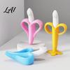 Baby Grasping Toys Banana Silicone Teether Toothbrush Chew Toy with Raised Particles Food-Grade Gum Massaging Teethers BPA-Free Oral Care