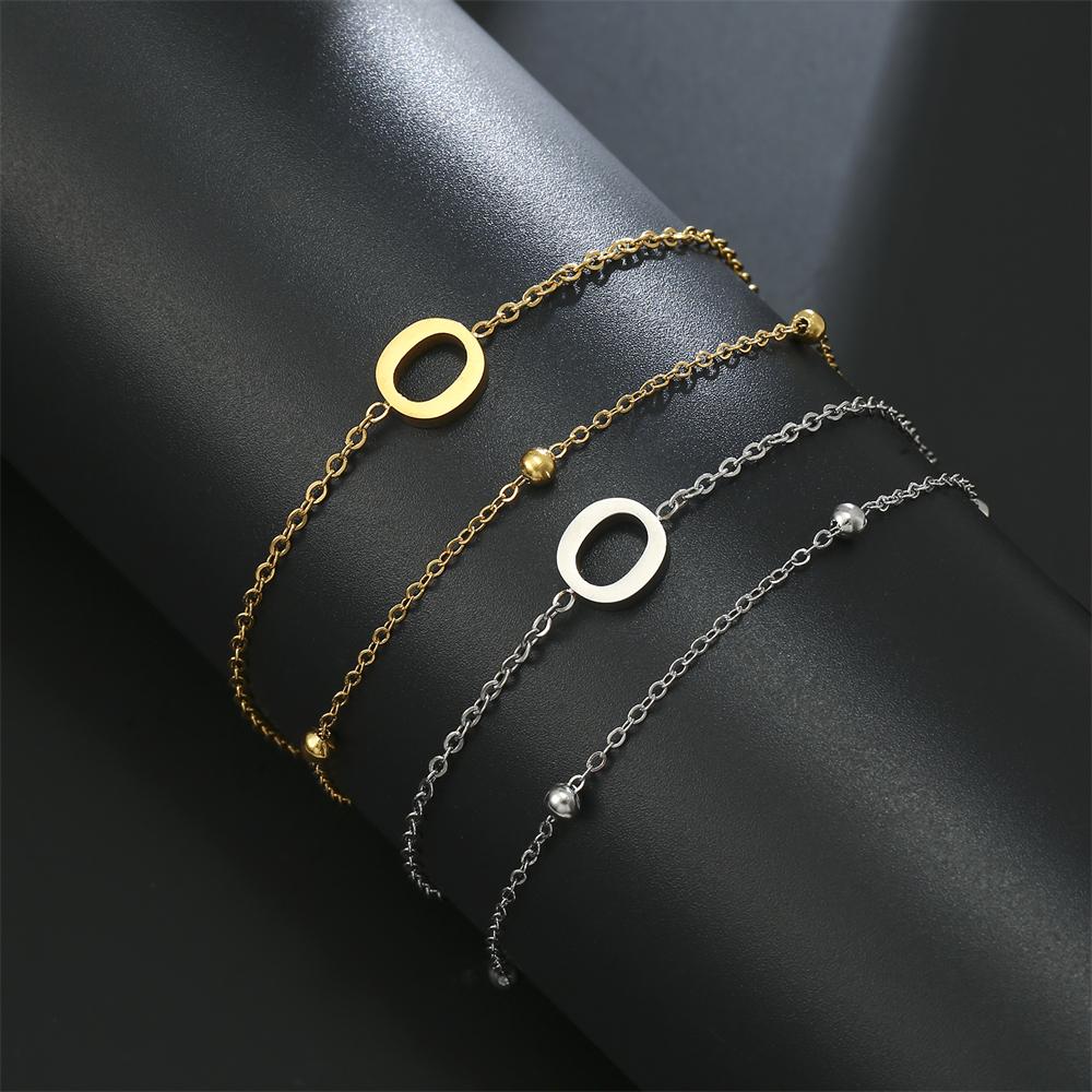 Cazador Stainless Steel Initial Letter Double Chains Bracelet for Women A-Z Alphabet Jewelry 2026 Bracelet On Hand Birthday Gift