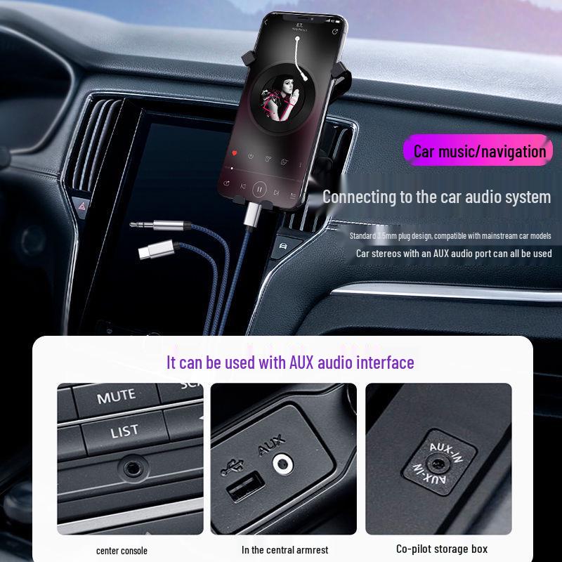 Apple Type-C to 3.5mm AUX Audio Cable for Mobile Phones - Multi-Function Three-in-One Car Speaker Connection