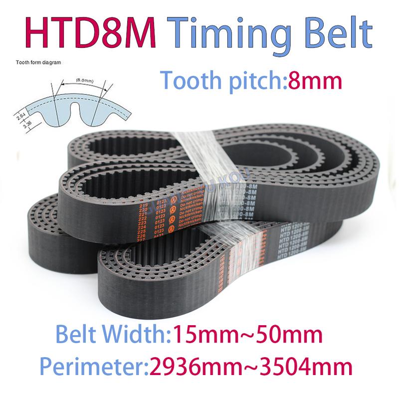 HTD8M Rubber Timing Belt Width15-50mm Length 8M2936 2960 2984 2992 3000 3008 3016 3024 3040 3048 3064 3072 3080 3088 3096~3504mm