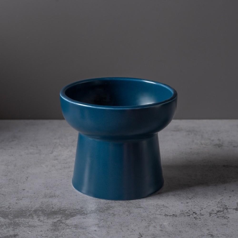 New Ceramic Raised Cat Bowl Elevated Solid Color Pet Water Bowls Tilted Large Diameter Dog Food Bowl Cat Accessories