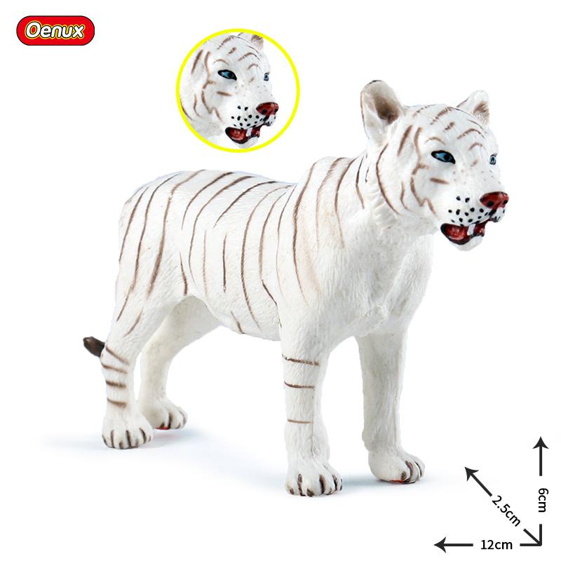 Oenux Original African Wild Animals Simulation Savage Bengal Tiger Siberian Tiger White Tiger Lion PVC Model Educational Toys