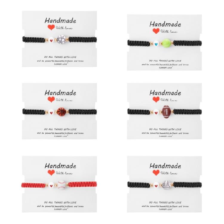 Kugelförmiges Armband mit verstellbarem Kordelzug, handgefertigtes Armband, Glücksbringer