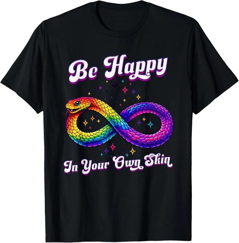 HOT Autism Awareness Rainbow Snake Be Happy T Shirt Unisex T-Shirt M
