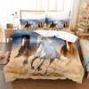 3D Horses Bedding Set Printed Galloping Steed Animal King Queen Size Soft Duvet Cover Set with Pillowcase for Boys Home Textiles