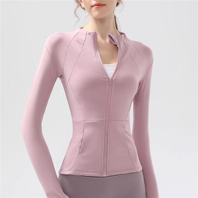 New Style, Fleece-lined Sports Fitness Yoga Jacket With A Stand Collar, Zipper, Quick-dry, Breathable, Running, Long-sleeved, Slim-fitting Outerwear