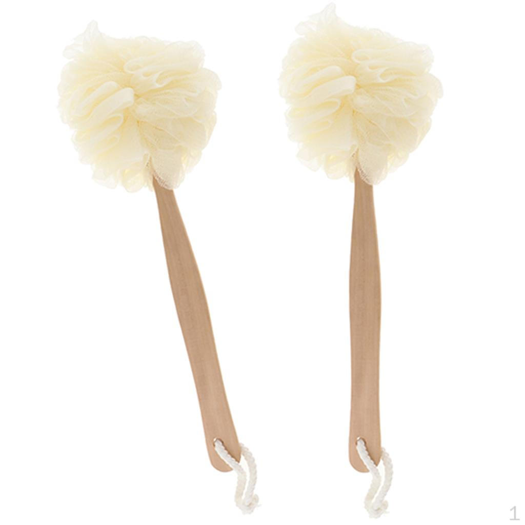 2Pcs Back Scrubber Bath Shower Mesh Sponge Exfoliating Body Wash Puff Clean