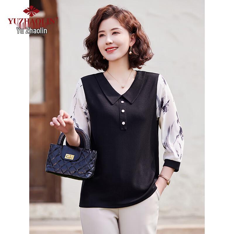 YUZHAOLIN Dámské jarní/podzimní tričko se sedmirukávovým rukávem