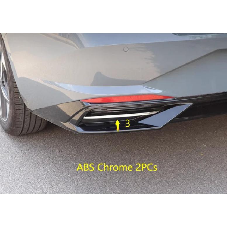 For Hyundai Elantra Avante ABS/Steel Eyebrow Rear Exhaust Muffler Tip Pipe Trim Decoration Fog Light Accessories