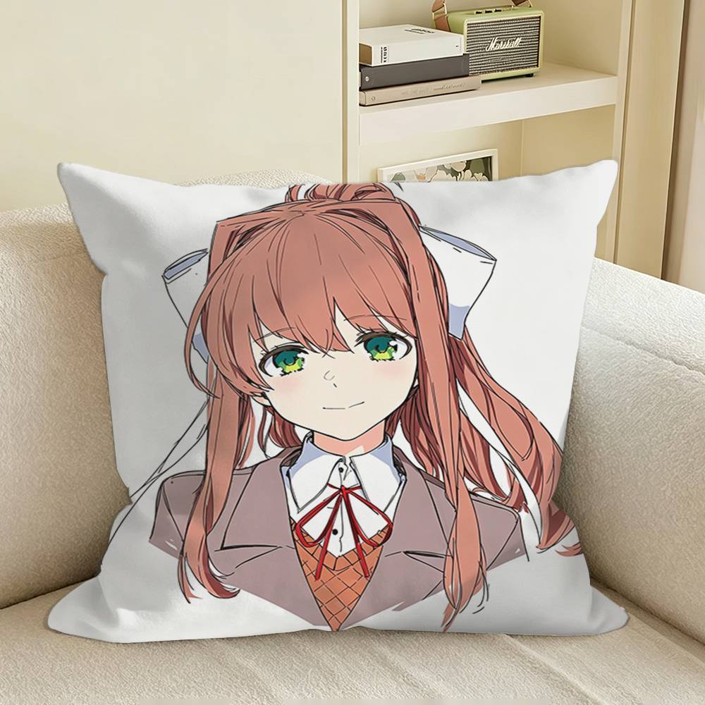 DDLC Game MMonikaChuu Square Sofa Pillow Cover Solid Color Living Room Home Decor Cushion Case