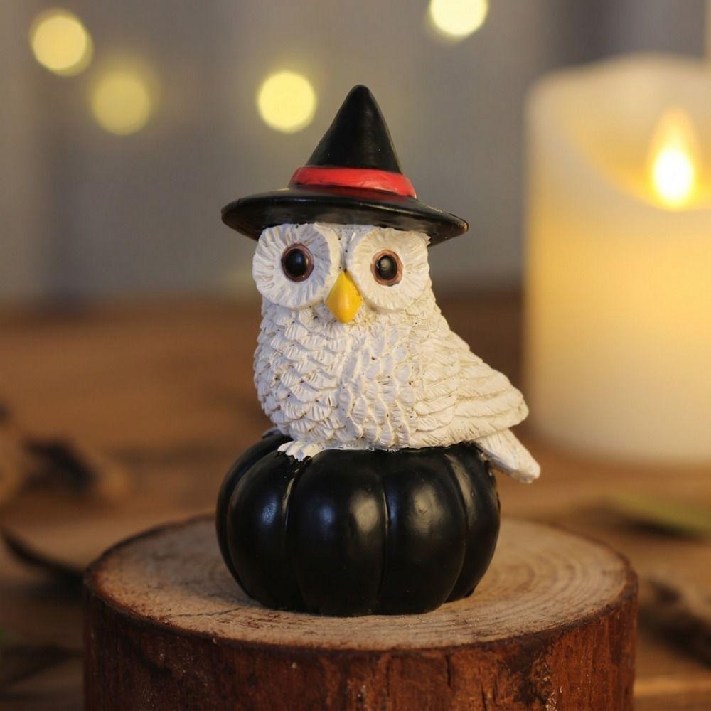 3D Owl Bat Pumpkin Ghost Statue Detailed Mini Halloween Figurines  Tabletop