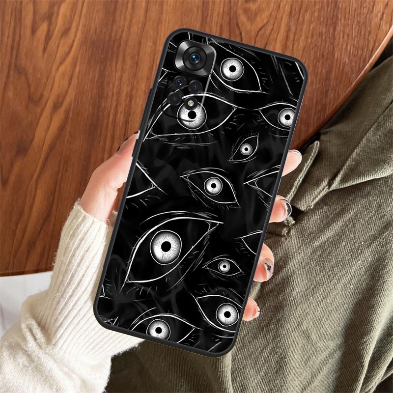 Scary Face Eyes Case For Xiaomi Redmi Note 14 Pro 13 12 11 10 15 Pro Plus Redmi 15 C 13 10C 12C 13C 14C Cover
