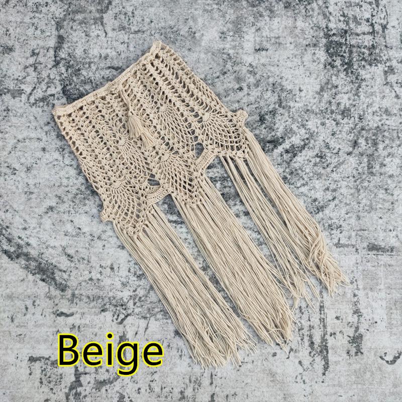 Handgehäkelter Strand-Quastenrock Bikini Cover-Up