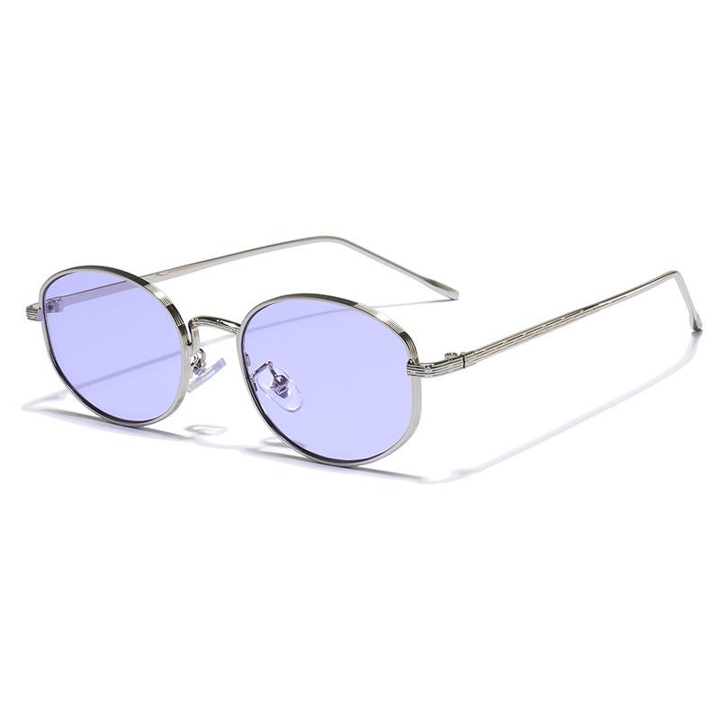 

KLASSNUM Vintage Small Oval Women Sunglasses Men Fashionable Metal Frame UV400 Punk Hip-hop Street Photography Shades Goggles Other