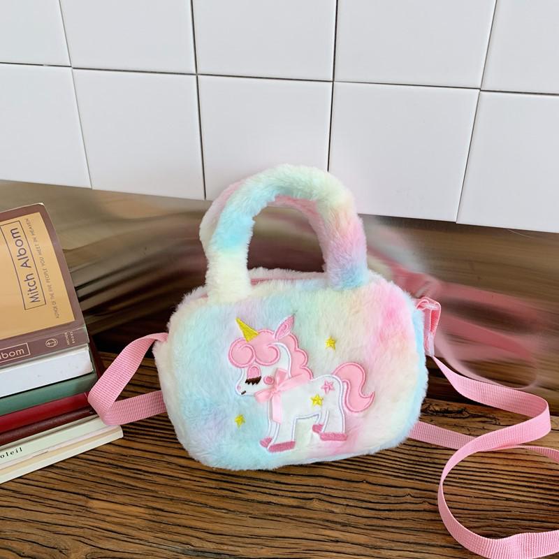 

Очаровательная плюшевая сумка-кроссбоди в виде единорога для девочек синий