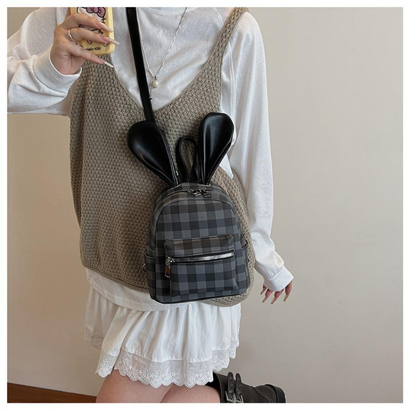 Backpack Women's Fashion Niche Student School Bag Cute Rabbit Ears Cartoon Trend High Value Travel Backpack