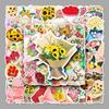 50-Piece Bouquet Doodle Cartoon Fresh Flower Sticker Set: Waterproof for Water Bottles, Phones, and Suitcases