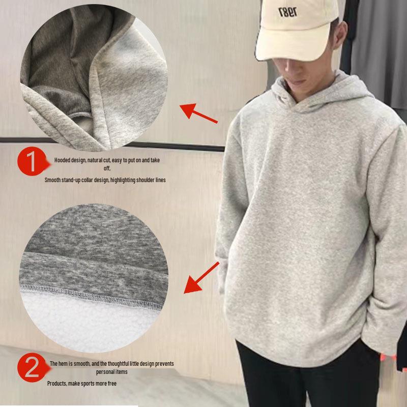 Men's Quick-Dry Winter Sports Hoodie - Long Sleeve, Loose Fit for Running, Training, and Basketball