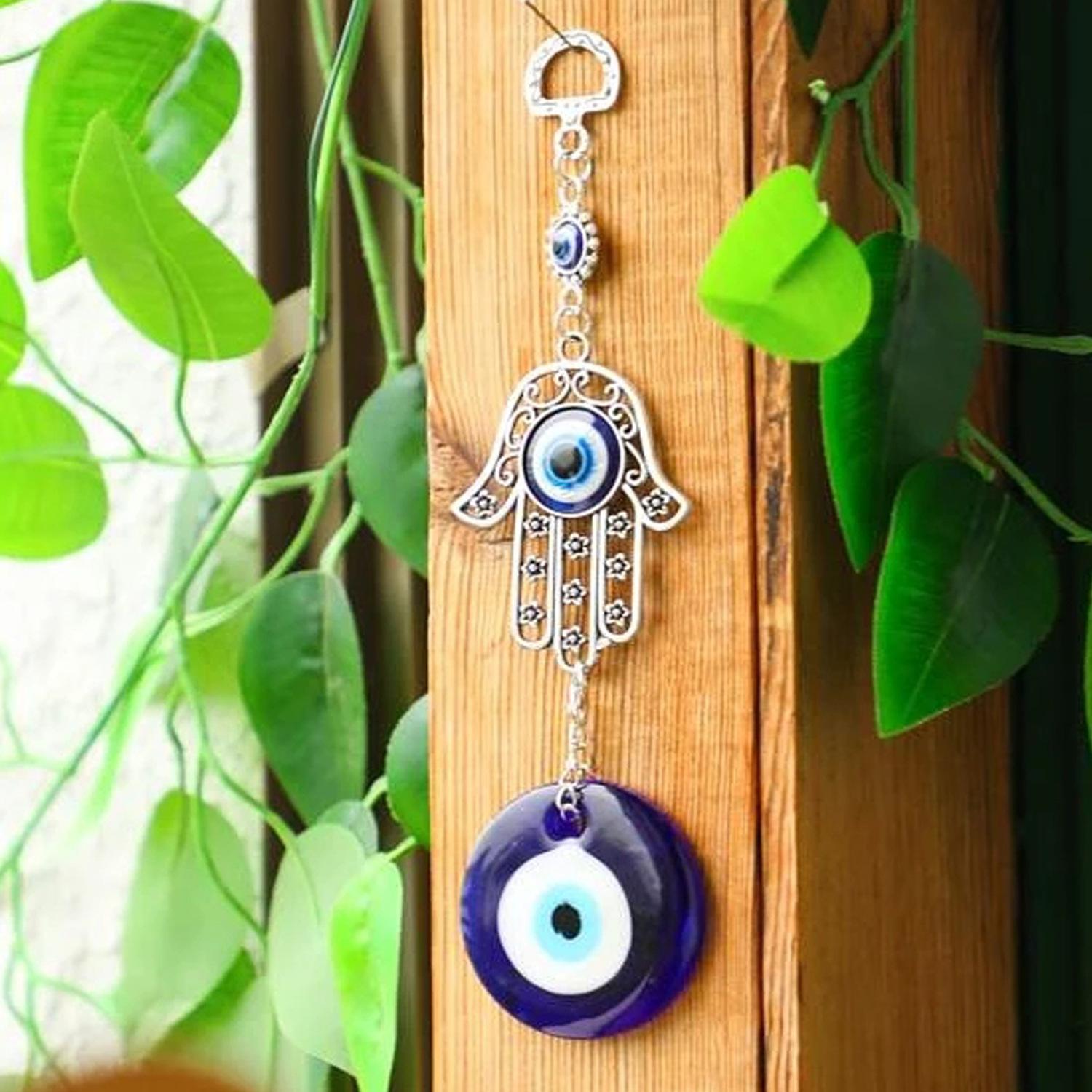 

1 шт., подвеска из сплава в виде ладони и глаза дьявола для автомобиля, подвеска для домашнего колокольчика, украшение для сада на открытом воздухе, ремесла